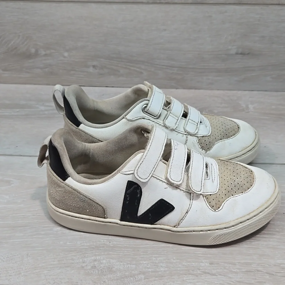 Veja Kids Girl Leaather Hook&loop Sneakers Shoes Sz 3
